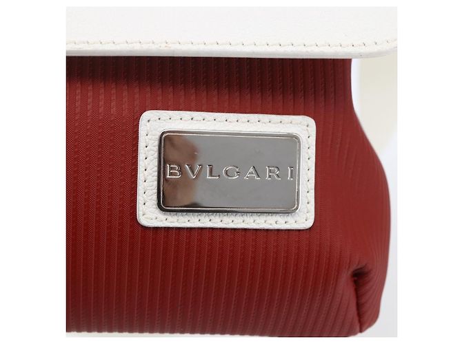 Bulgari Borsa a Spalla BVLGARI in Pelle Rossa e Bianca Auth BA6910 Bianco Rosso - vista 17