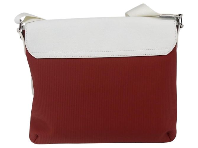 Bulgari Borsa a Spalla BVLGARI in Pelle Rossa e Bianca Auth BA6910 Bianco Rosso - vista 2