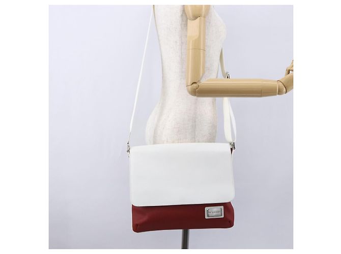 Bulgari Borsa a Spalla BVLGARI in Pelle Rossa e Bianca Auth BA6910 Bianco Rosso - vista 22