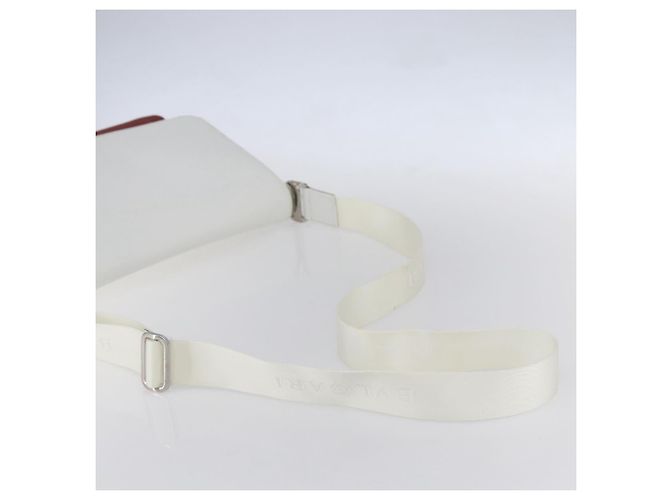 Bulgari Borsa a Spalla BVLGARI in Pelle Rossa e Bianca Auth BA6910 Bianco Rosso - vista 7