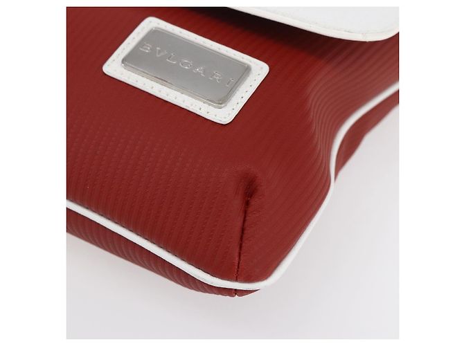 Bulgari Borsa a Spalla BVLGARI in Pelle Rossa e Bianca Auth BA6910 Bianco Rosso - vista 9