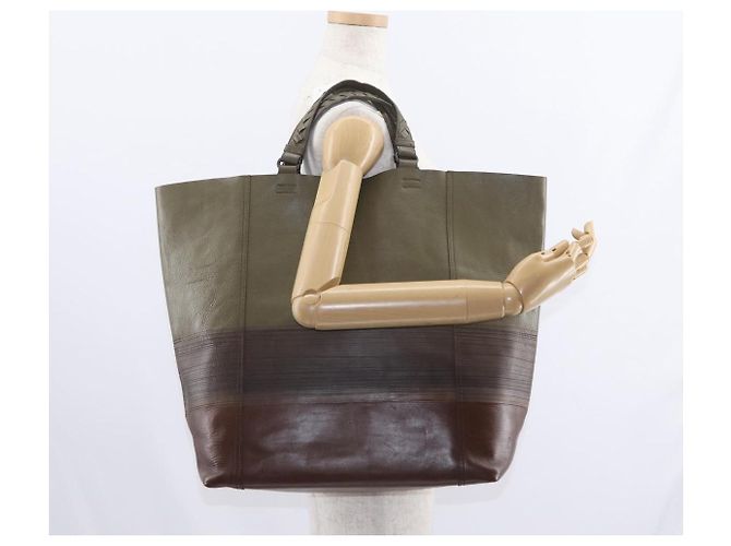 Autre Marque BORSO A MANO IN PELLE INTRECCIATO BOTTEGA VENETA KHAKI Auth bs30818 - vista 19