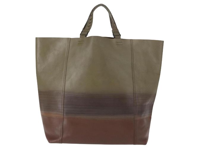 Autre Marque BORSO A MANO IN PELLE INTRECCIATO BOTTEGA VENETA KHAKI Auth bs30818 - vista 2