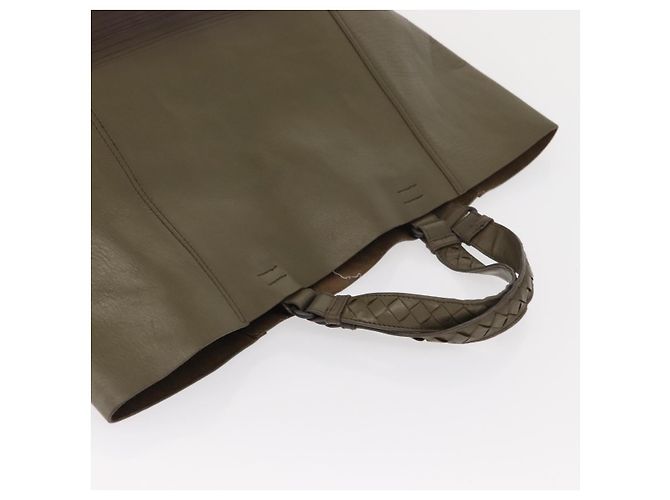 Autre Marque BORSO A MANO IN PELLE INTRECCIATO BOTTEGA VENETA KHAKI Auth bs30818 - vista 6