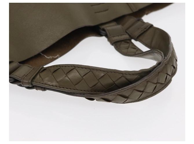 Autre Marque BORSO A MANO IN PELLE INTRECCIATO BOTTEGA VENETA KHAKI Auth bs30818 - vista 7