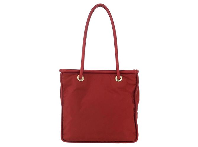 Céline Bolso Tote de Nylon Rojo Dorado Auth 149130 Roja - vista 13