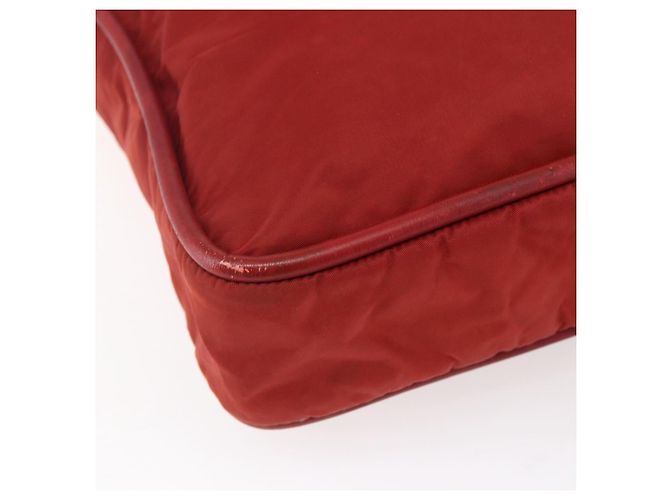 Céline Bolso Tote de Nylon Rojo Dorado Auth 149130 Roja - vista 16