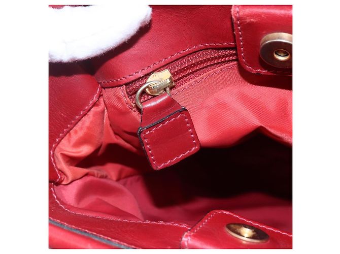 Céline Bolso Tote de Nylon Rojo Dorado Auth 149130 Roja - vista 18