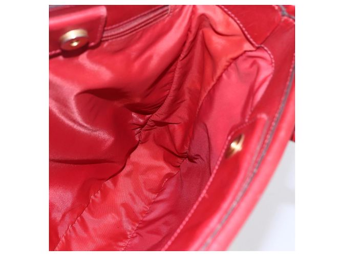 Céline Bolso Tote de Nylon Rojo Dorado Auth 149130 Roja - vista 19