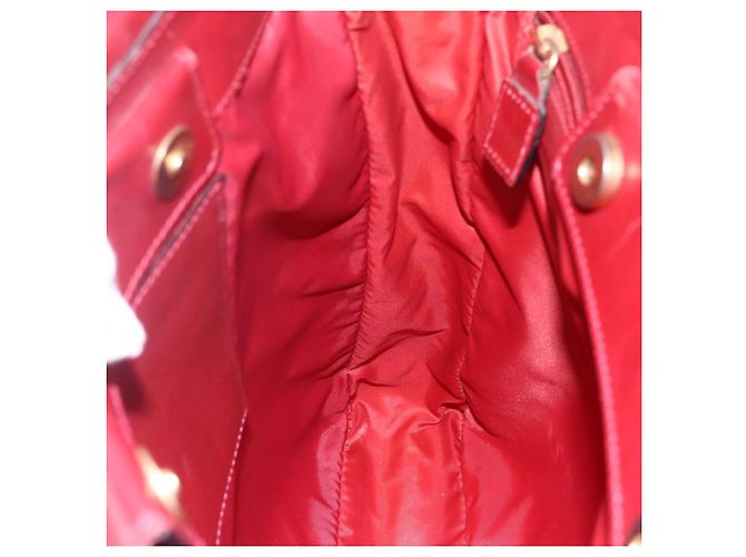 Céline Bolso Tote de Nylon Rojo Dorado Auth 149130 Roja - vista 20