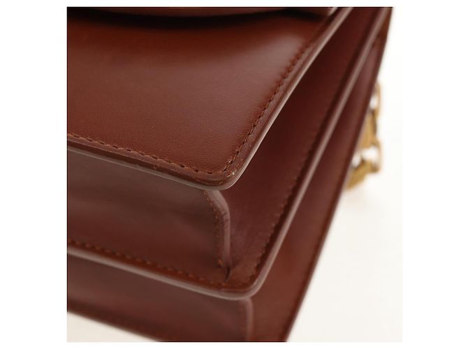 Borsa a spalla con catena Christian Dior in pelle marrone dorato Auth 154079V D'oro - vista 14