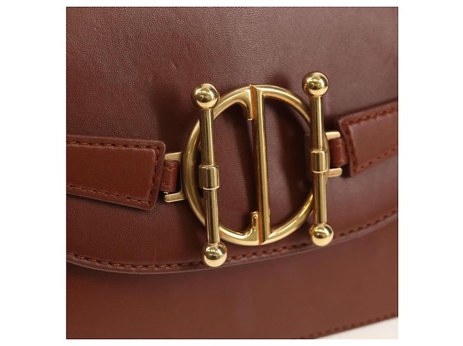 Borsa a spalla con catena Christian Dior in pelle marrone dorato Auth 154079V D'oro - vista 17