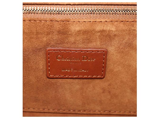 Borsa a spalla con catena Christian Dior in pelle marrone dorato Auth 154079V D'oro - vista 19