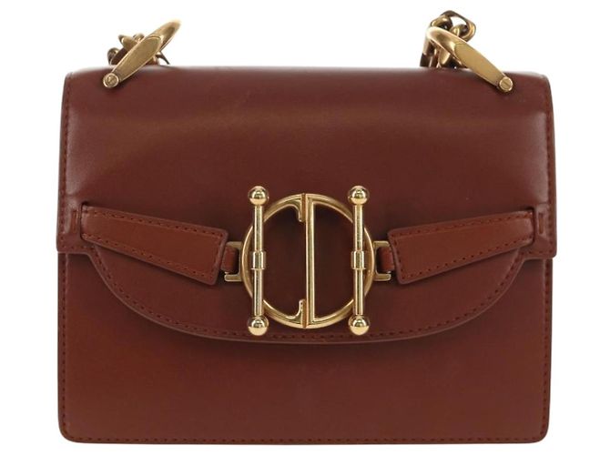 Borsa a spalla con catena Christian Dior in pelle marrone dorato Auth 154079V D'oro - vista 2