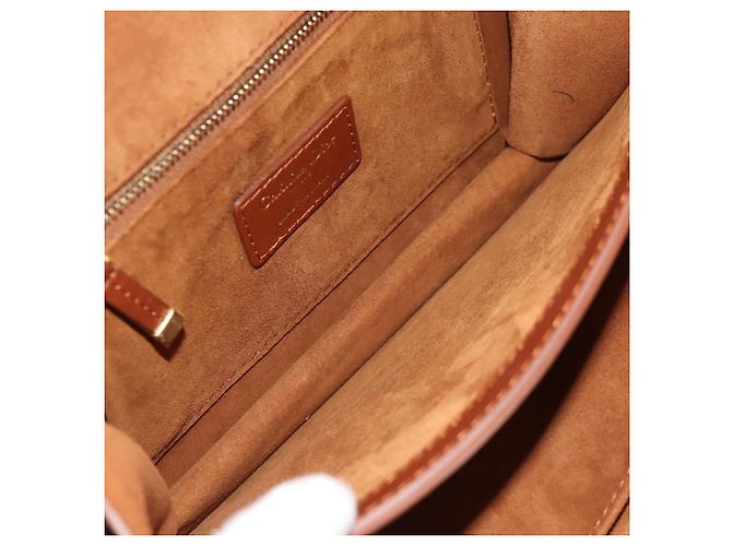 Borsa a spalla con catena Christian Dior in pelle marrone dorato Auth 154079V D'oro - vista 21
