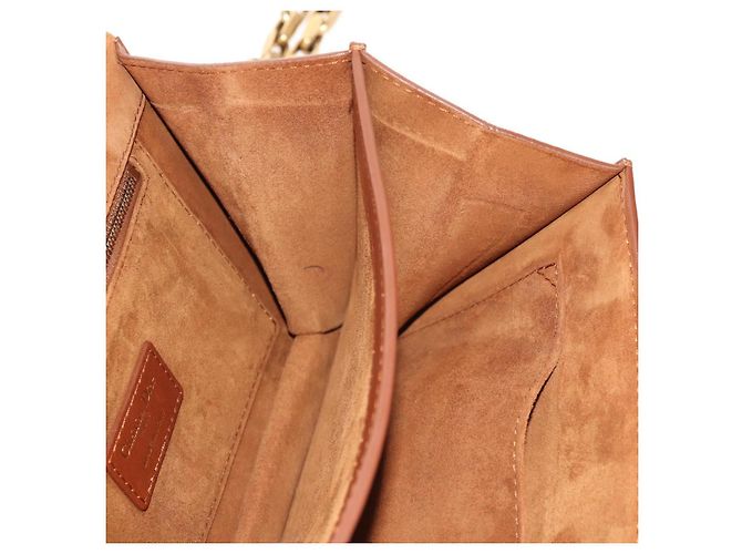 Borsa a spalla con catena Christian Dior in pelle marrone dorato Auth 154079V D'oro - vista 22