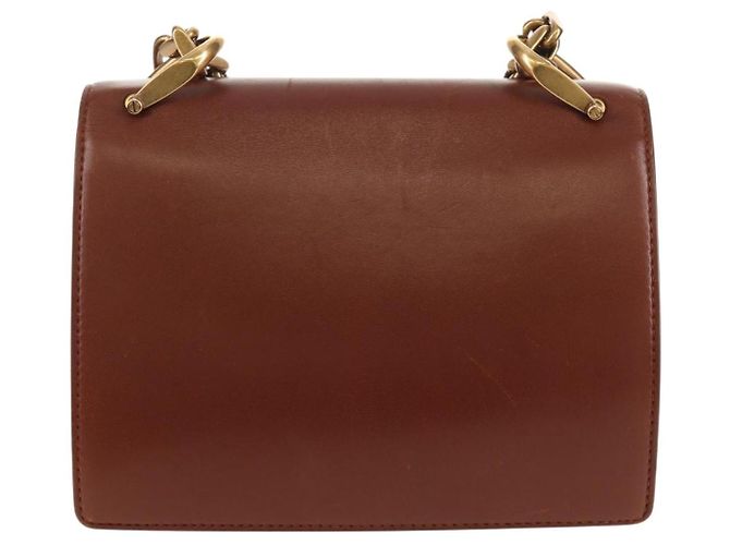 Borsa a spalla con catena Christian Dior in pelle marrone dorato Auth 154079V D'oro - vista 3