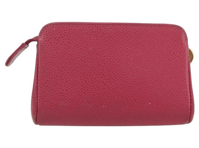 Pochette CHANEL in Pelle Caviar Rosa Oro CC Auth bs31455 D'oro - vista 3