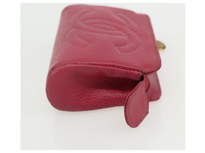 Pochette CHANEL in Pelle Caviar Rosa Oro CC Auth bs31455 D'oro - vista 5