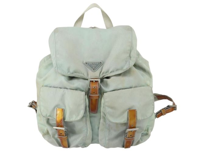 PRADA Rucksack aus Nylon hellblau silber authentisch 151340 - Ansicht 13