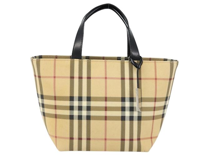 BURBERRY Nova Check Handtasche aus PVC Beige Silber Auth BA8235 - Ansicht 13