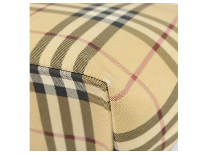BURBERRY Nova Check Handtasche aus PVC Beige Silber Auth BA8235 - Ansicht 15