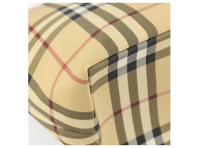 BURBERRY Nova Check Handtasche aus PVC Beige Silber Auth BA8235 - Ansicht 16