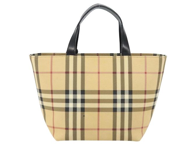 BURBERRY Nova Check Handtasche aus PVC Beige Silber Auth BA8235 - Ansicht 2