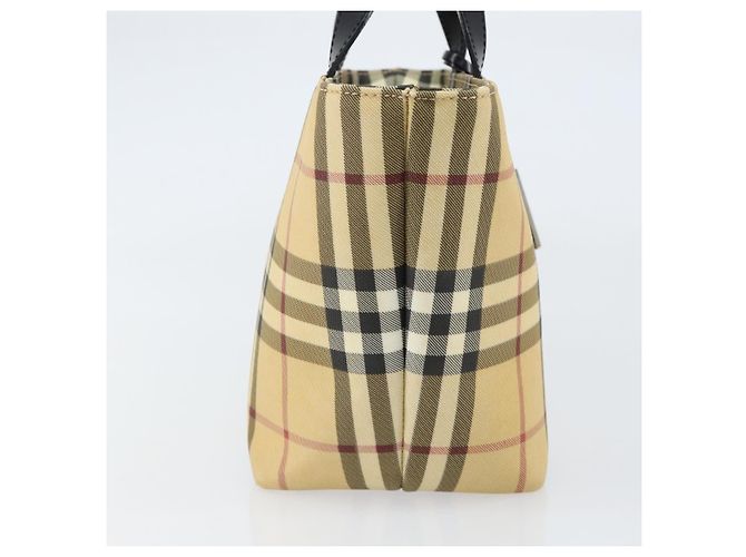 BURBERRY Nova Check Handtasche aus PVC Beige Silber Auth BA8235 - Ansicht 3