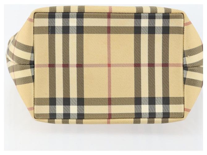 BURBERRY Nova Check Handtasche aus PVC Beige Silber Auth BA8235 - Ansicht 5