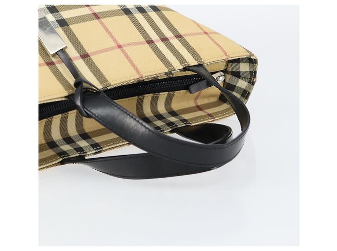 BURBERRY Nova Check Handtasche aus PVC Beige Silber Auth BA8235 - Ansicht 7