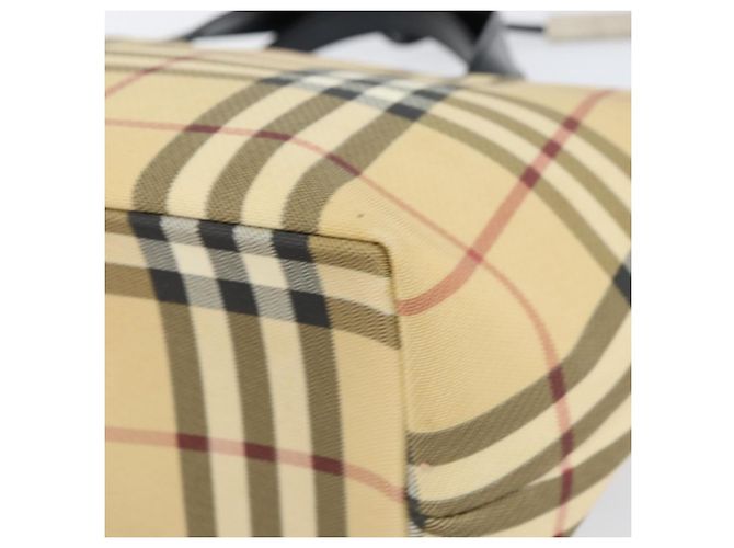 BURBERRY Nova Check Handtasche aus PVC Beige Silber Auth BA8235 - Ansicht 9