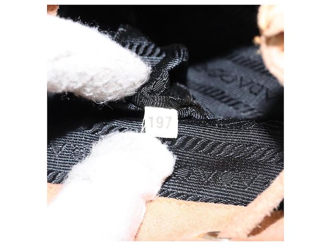 Sac à bandoulière en chaîne Prada en daim orange et or Auth bs31389 Doré - vue 11