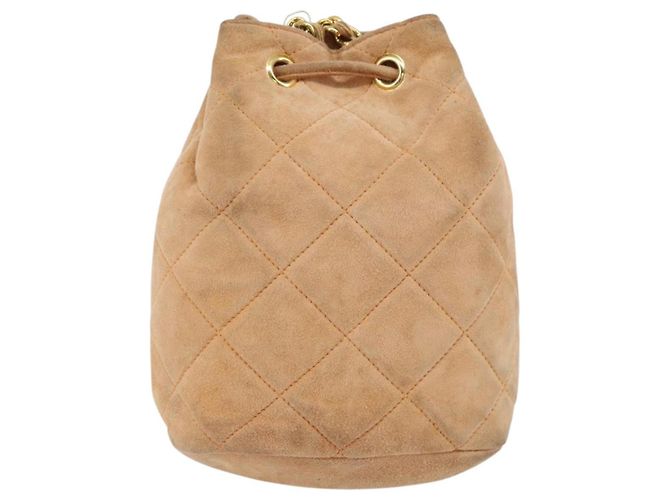 Sac à bandoulière en chaîne Prada en daim orange et or Auth bs31389 Doré - vue 2