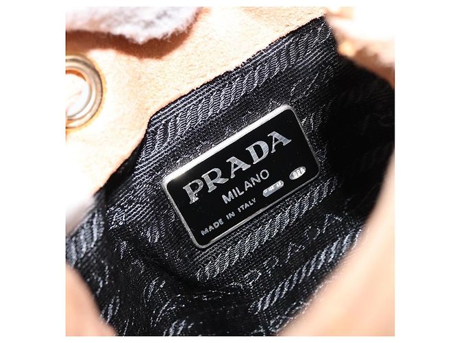 Sac à bandoulière en chaîne Prada en daim orange et or Auth bs31389 Doré - vue 20