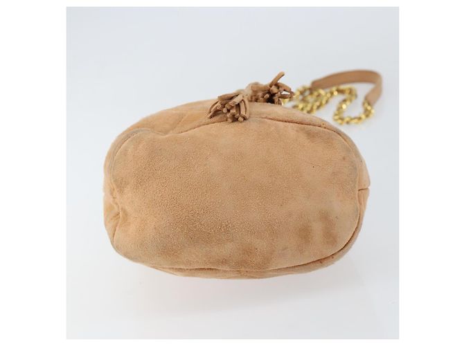 Sac à bandoulière en chaîne Prada en daim orange et or Auth bs31389 Doré - vue 5
