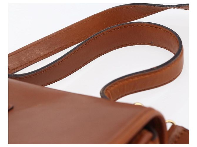 Céline Borsa a mano CELINE in pelle 2 in 1 marrone oro Auth mr1643 D'oro - vista 8