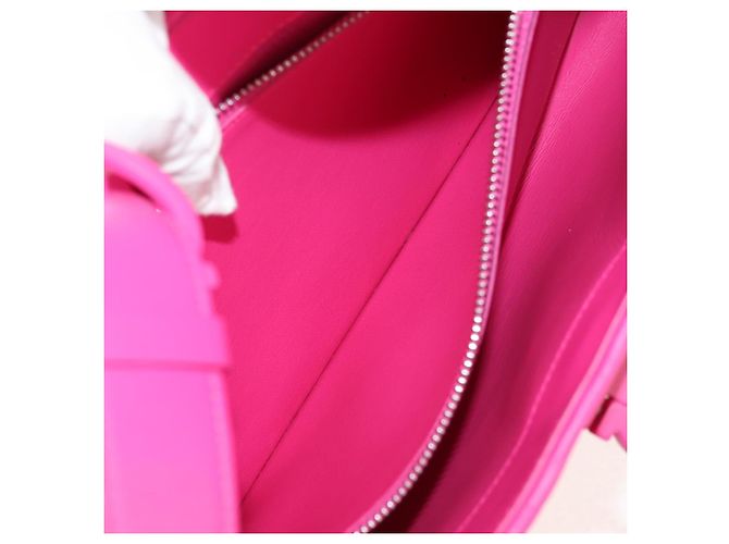 Borsa a Spalla Gancini in Pelle Rosa Argento Salvatore Ferragamo Auth BA8419V - vista 23
