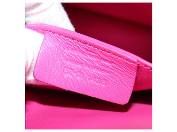 Borsa a Spalla Gancini in Pelle Rosa Argento Salvatore Ferragamo Auth BA8419V - vista 25