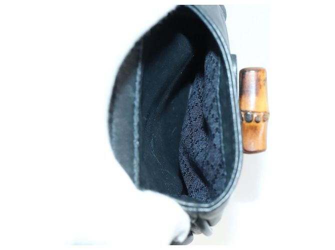 Zaino in Pelle Gucci Bamboo Nero Oro 003 2058 0016 Auth 151336 - vista 26