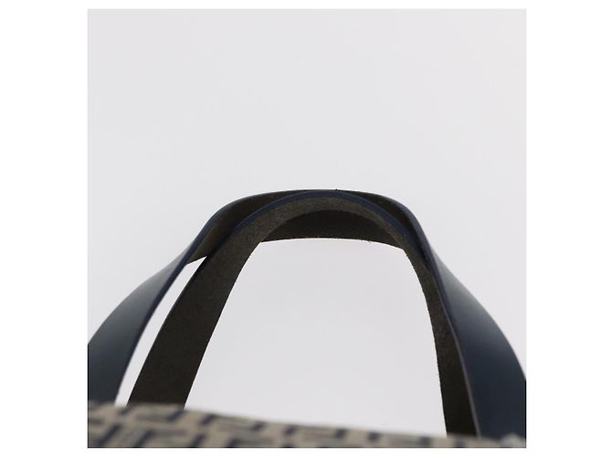 FENDI Zucchino Canvas Boston Tasche Navy Silber Auth 154748 Marineblau - Ansicht 9