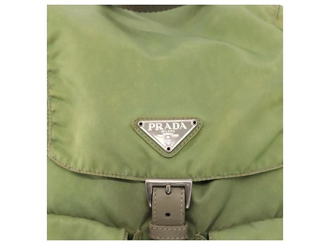 PRADA Backpack Nylon Green Silver Auth bs31165 Silvery - view 21