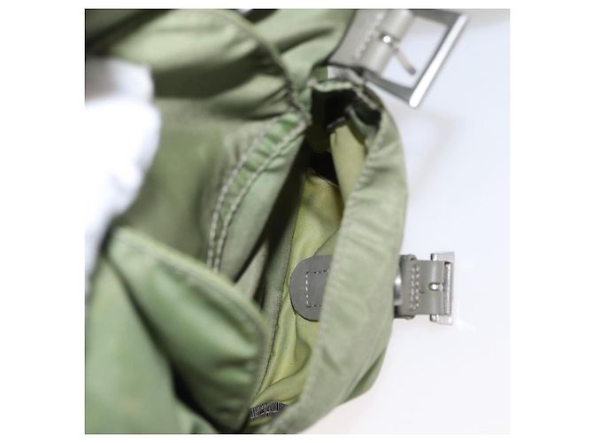 PRADA Backpack Nylon Green Silver Auth bs31165 Silvery - view 29
