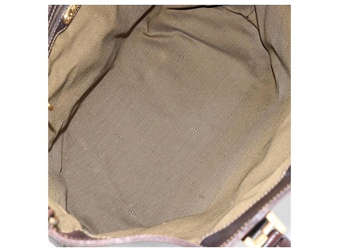 Borsa a mano in tela Zucca FENDI nera e marrone Auth 148627 Nero - vista 17