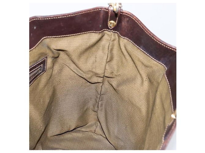 Borsa a mano in tela Zucca FENDI nera e marrone Auth 148627 Nero - vista 18