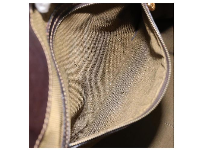 Borsa a mano in tela Zucca FENDI nera e marrone Auth 148627 Nero - vista 21