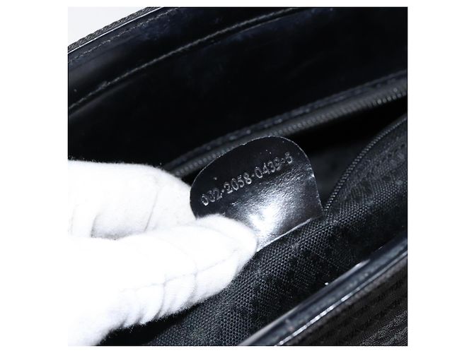 Borsa a mano GUCCI Bamboo Canvas 2way Nera Argento 002 2058 0439 5 Auth bs30947 Nero - vista 23