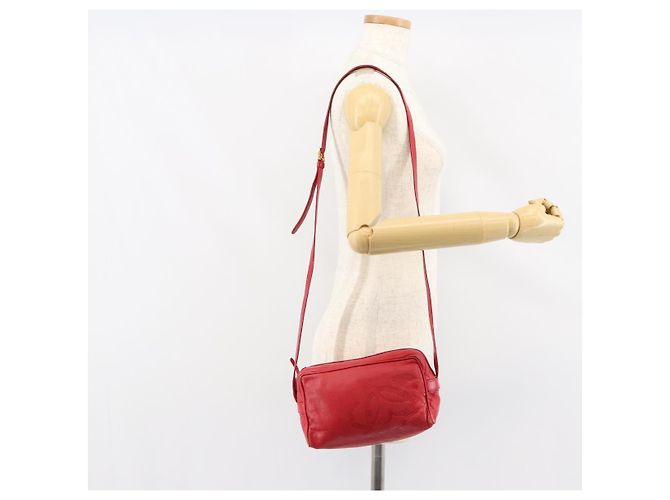 LOEWE Borsa a Spalla Anagram Pelle Rossa Oro Auth 154507 Rosso D'oro - vista 20
