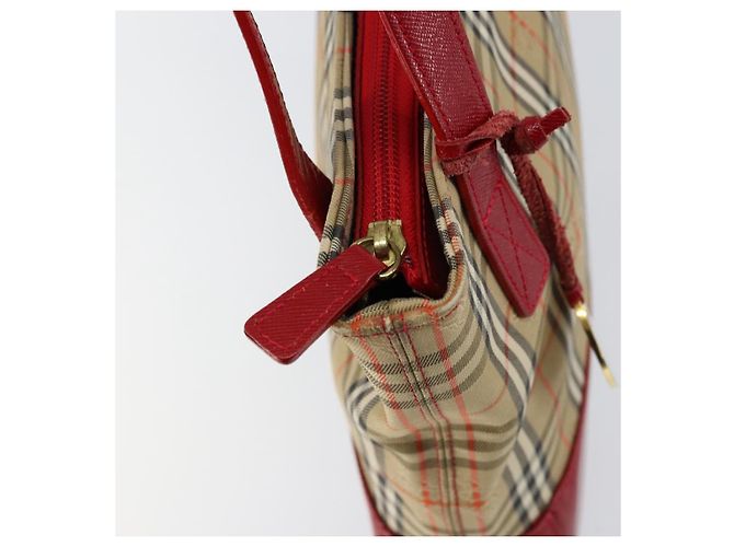 Burberry Nova Check Handtasche aus Canvas Beige Gold Auth 154459 Golden - Ansicht 15