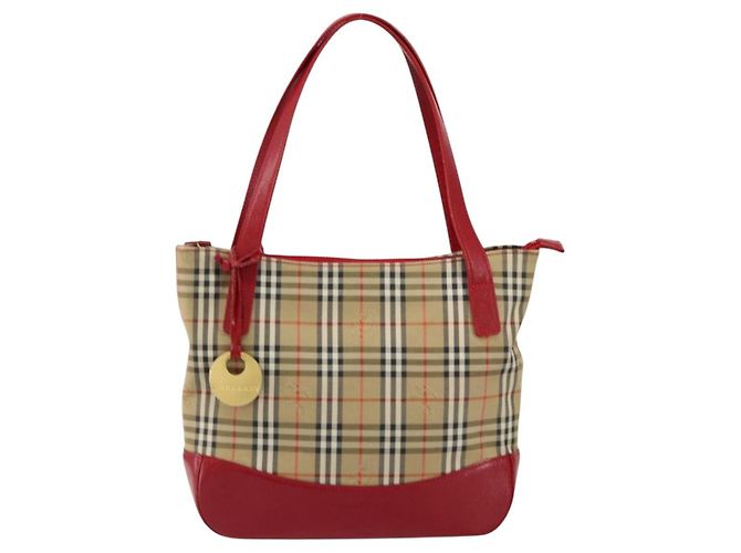 Burberry Nova Check Handtasche aus Canvas Beige Gold Auth 154459 Golden - Ansicht 2